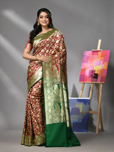 Ruby Red Silk Banarasi Saree With Zari Woven Designs-MA52BSL441050028